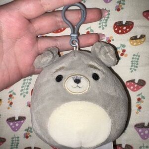Squishmallows Gray and Cream Dog Keychain